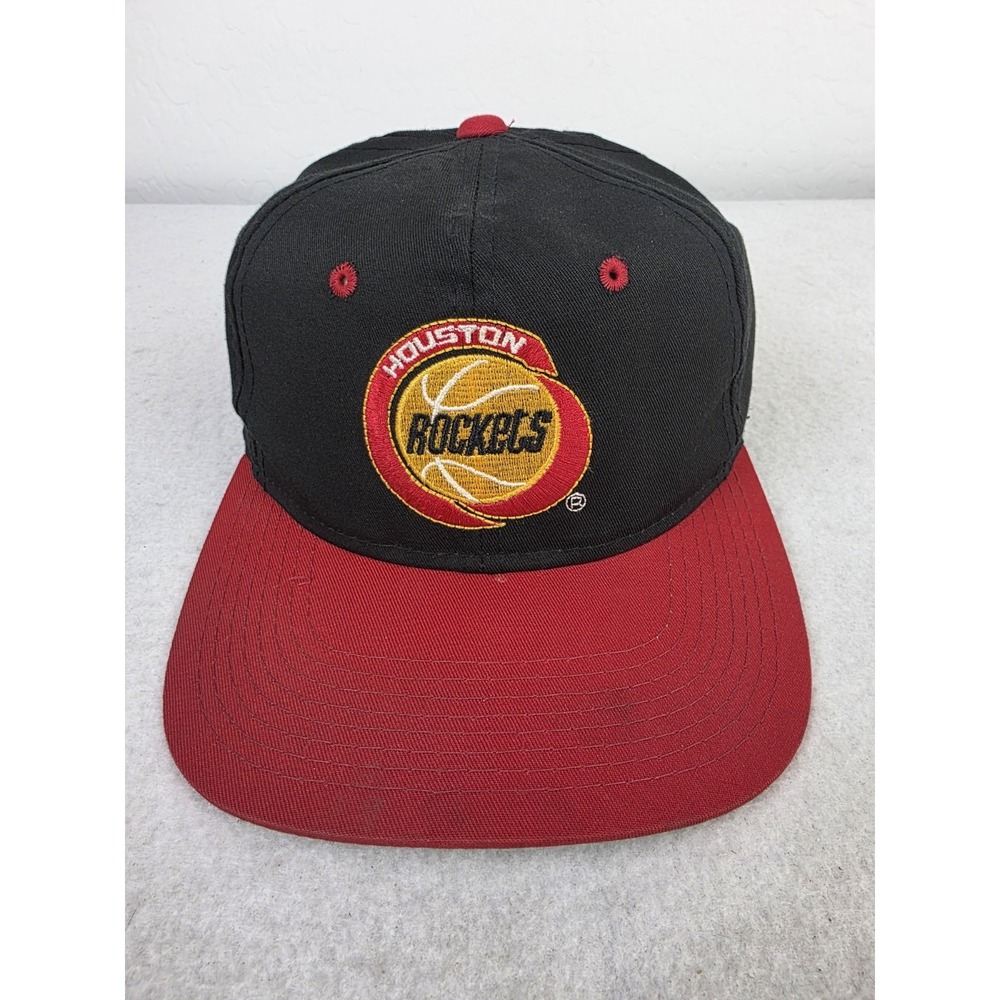 VINTAGE Houston Rockets Hat Snapback Black Red NBA G Cap Twill Blockhead Youngan